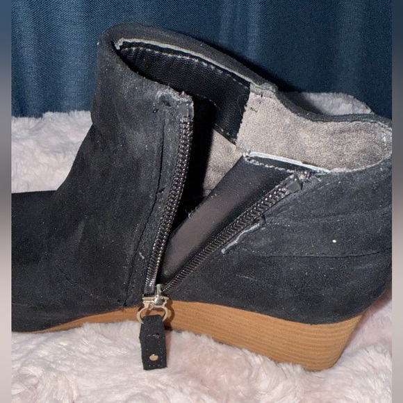 Dr. Scholl's Women's Create Ankle Wedge Heel Booties Boot Black Suede Size 7.5M - Picture 11 of 16